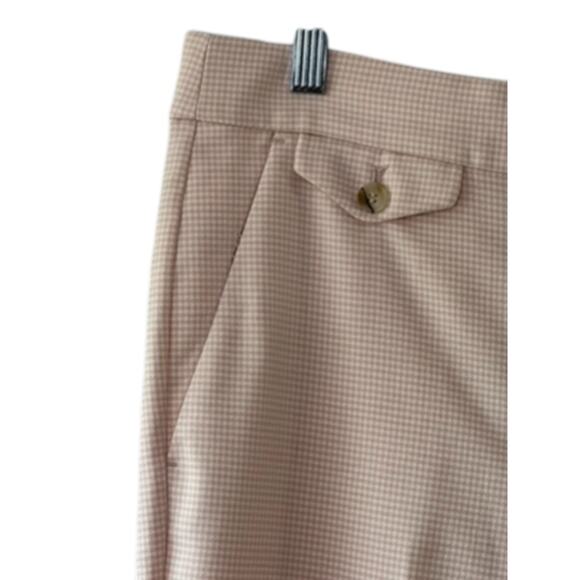 Ann Taylor LOFT Pink & White Check Print Cropped Pants Women's Size 6 - Picture 3 of 6